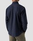 Eton Solid Color Double-Twisted Yarn Cotton Flanel Overhemd Navy