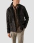Eton Solid Color Double-Twisted Yarn Soft Brushed Cotton Flanel Overhemd Bruin