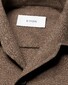 Eton Solid Color Double-Twisted Yarn Soft Brushed Cotton Flanel Overhemd Bruin