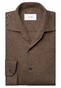 Eton Solid Color Double-Twisted Yarn Soft Brushed Cotton Flanel Overhemd Bruin