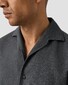 Eton Solid Color Double-Twisted Yarn Soft Brushed Cotton Flanel Overhemd Donker Blauw