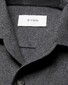 Eton Solid Color Double-Twisted Yarn Soft Brushed Cotton Flanel Overhemd Donker Blauw