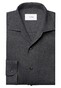 Eton Solid Color Double-Twisted Yarn Soft Brushed Cotton Flanel Overhemd Donker Blauw
