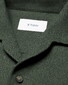 Eton Solid Color Double-Twisted Yarn Soft Brushed Cotton Flanel Overhemd Donker Groen