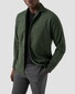 Eton Solid Color Double-Twisted Yarn Soft Brushed Cotton Flanel Overhemd Donker Groen