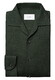 Eton Solid Color Double-Twisted Yarn Soft Brushed Cotton Flanel Overhemd Donker Groen