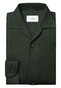 Eton Solid Color Double-Twisted Yarn Soft Brushed Cotton Flanel Overhemd Donker Groen