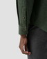 Eton Solid Color Double-Twisted Yarn Soft Brushed Cotton Flanel Overhemd Donker Groen