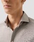 Eton Solid Color Filo di Scozia Cotton Jersey Jacquard Knit Overhemd Beige