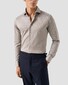 Eton Solid Color Filo di Scozia Cotton Jersey Jacquard Knit Overhemd Beige