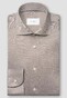 Eton Solid Color Filo di Scozia Cotton Jersey Jacquard Knit Overhemd Beige