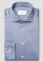 Eton Solid Color Filo di Scozia Cotton Jersey Jacquard Knit Overhemd Blauw