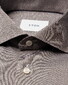 Eton Solid Color Filo di Scozia Cotton Jersey Jacquard Knit Overhemd Bruin