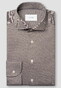 Eton Solid Color Filo di Scozia Cotton Jersey Jacquard Knit Overhemd Bruin