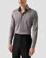 Eton Solid Color Filo di Scozia Cotton Jersey Jacquard Knit Overhemd Bruin