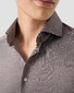 Eton Solid Color Filo di Scozia Cotton Jersey Jacquard Knit Overhemd Bruin
