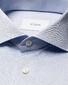 Eton Solid Color Filo di Scozia Cotton Jersey Jacquard Knit Overhemd Licht Blauw