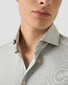 Eton Solid Color Filo di Scozia Cotton Jersey Jacquard Knit Overhemd Licht Groen