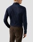 Eton Solid Color Filo di Scozia Cotton Jersey Jacquard Knit Overhemd Navy