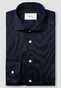 Eton Solid Color Filo di Scozia Cotton Jersey Jacquard Knit Overhemd Navy