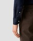 Eton Solid Color Filo di Scozia Cotton Jersey Jacquard Knit Overhemd Navy