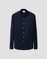 Eton Solid Color Filo di Scozia Cotton Jersey Jacquard Knit Overhemd Navy