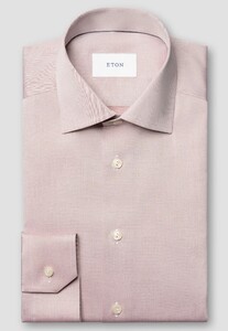 Eton Solid Color Organic Cotton Signature Twill Shirt Fine Orange