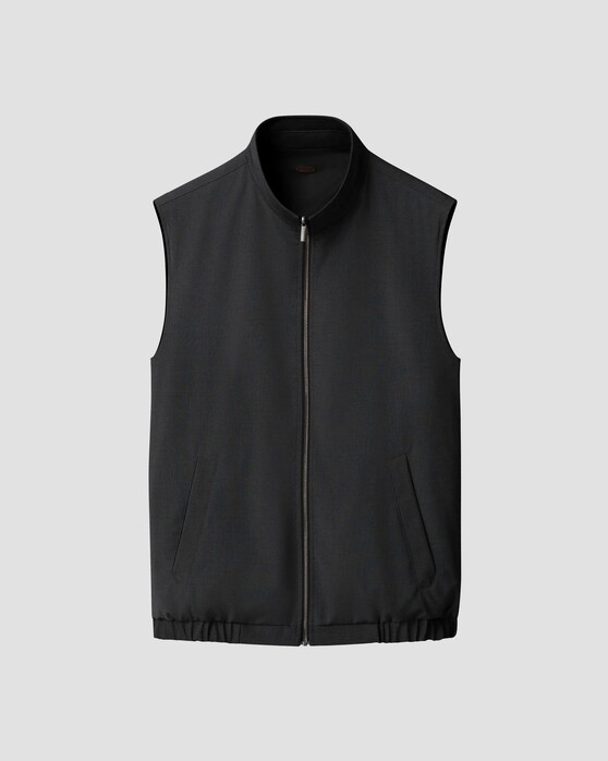 Eton Solid Color Reversible Body-Warmer Donker Grijs