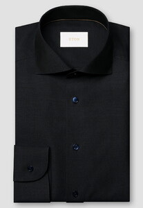 Eton Solid Color Ultra Soft Super 120s Merino Wool Shirt Navy