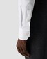 Eton Solid Luxury Signature Twill Extra Long Sleeve Overhemd Wit