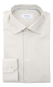 Eton Solid Oxford Cotton Tencel Overhemd Licht Groen