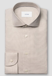 Eton Solid Signature Oxford Luxury Cotton Overhemd Beige