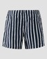 Eton Stripe Drawstring Rear Zip Pocket Swim Short Navy