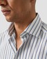 Eton Striped Luxury Organic Supima Cotton 120 Fine Poplin Overhemd Blauw