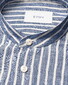Eton Striped Soft Touch Linnen Band Collar Overhemd Blauw