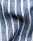 Eton Striped Soft Touch Linnen Band Collar Overhemd Blauw