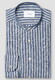 Eton Striped Soft Touch Linnen Band Collar Overhemd Blauw