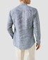 Eton Striped Soft Touch Linnen Band Collar Overhemd Blauw