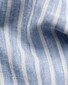 Eton Striped Soft Touch Linnen Band Collar Overhemd Licht Blauw