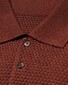 Eton Structure Knit Polo Pullover Extrafine Merino Trui Donker Rood