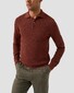 Eton Structure Knit Polo Pullover Extrafine Merino Trui Donker Rood