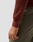 Eton Structure Knit Polo Pullover Extrafine Merino Trui Donker Rood