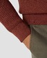Eton Structure Knit Polo Pullover Extrafine Merino Trui Donker Rood