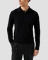 Eton Structure Knit Polo Pullover Extrafine Merino Trui Zwart