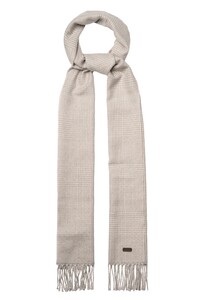 Eton Subtle Check Merino Wool Scarf Light Grey