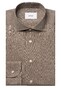 Eton Subtle Texture Herringbone Brushed Cotton Signature Flanel Overhemd Beige