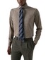 Eton Subtle Texture Herringbone Brushed Cotton Signature Flanel Overhemd Beige