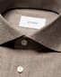 Eton Subtle Texture Herringbone Brushed Cotton Signature Flanel Overhemd Beige