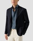 Eton Subtle Texture Herringbone Brushed Cotton Signature Flanel Overhemd Donker Blauw