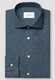 Eton Subtle Texture Herringbone Brushed Cotton Signature Flanel Overhemd Donker Blauw